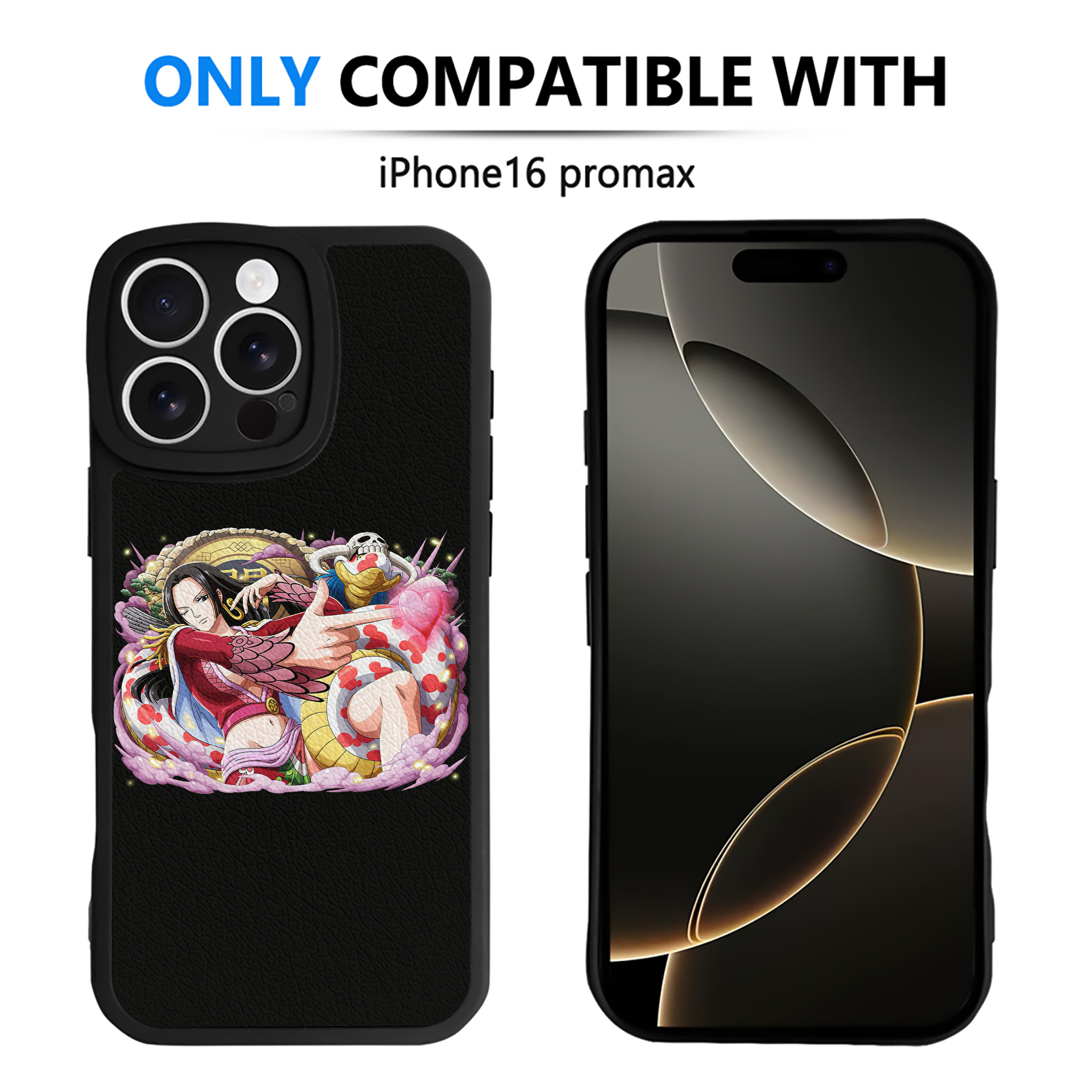 （画像用） ワンピース ボア・ハンコック ONE PIECE Boa·Hancock 【iPhone 16シリーズ対応】シリコンスマホケース（レザー調） 材質：シリコン